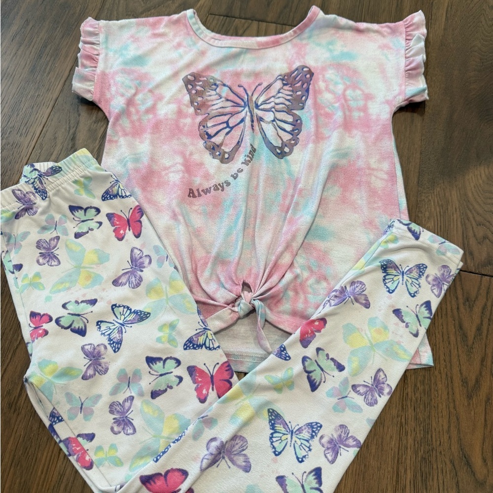 Cuddl Duds Butterfly Pajamas Girls Size 8